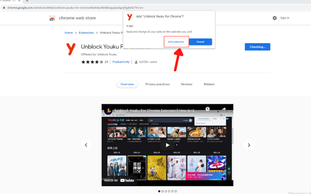 Unblock Youku for Chrome Step two